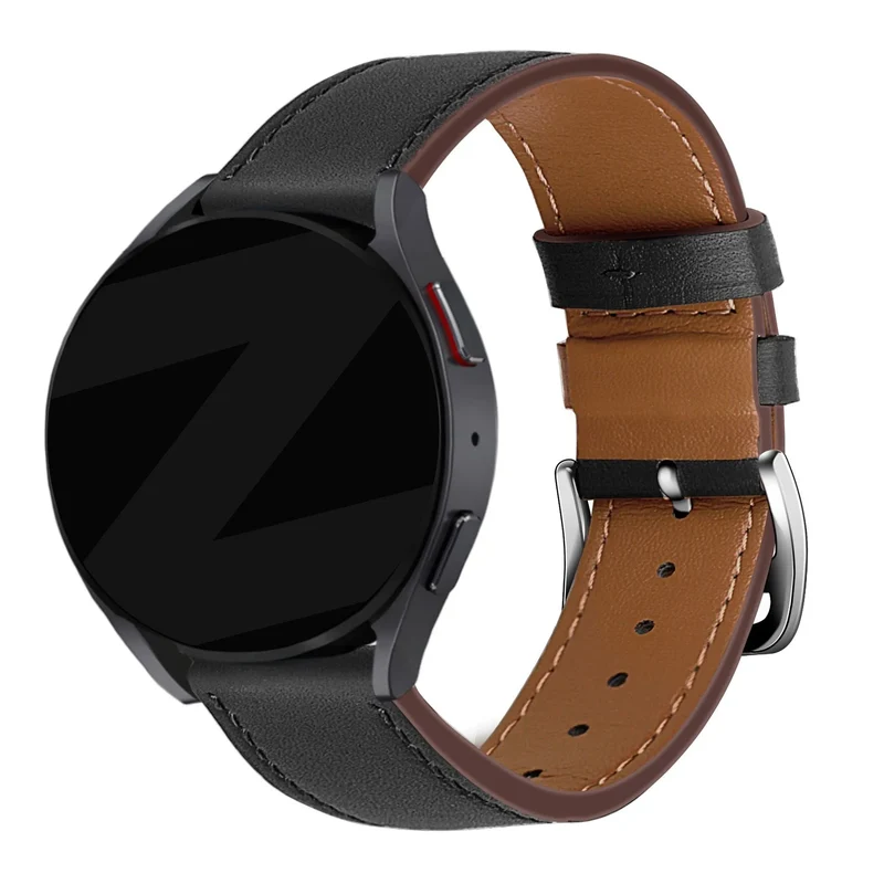 Bandz Bracelet cuir 'Deluxe' Huawei Watch 6 - 46mm (noir)