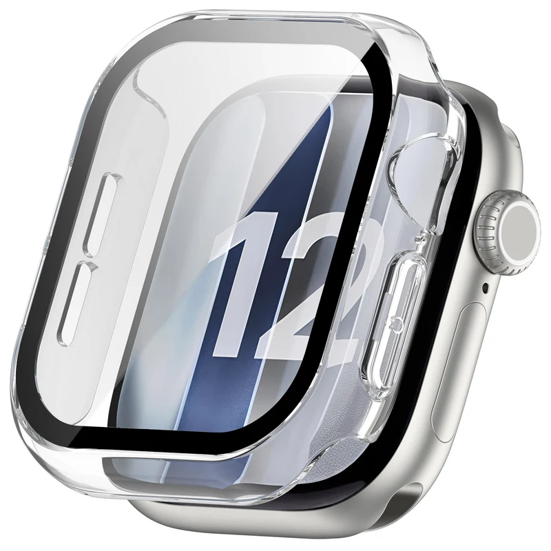 Coque rigide avec verre Apple Watch 12 - 42 mm (transparent)